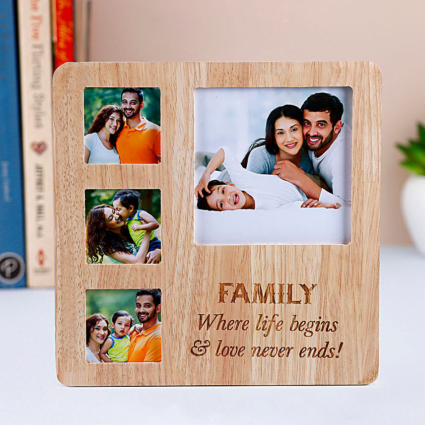 One Personalised Wooden frame with engrave message online:Send Personalised Photo Frames for Anniversary