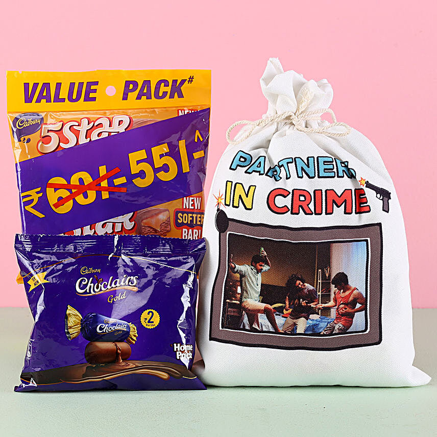 Personalised Gunny Bag & Chocolates