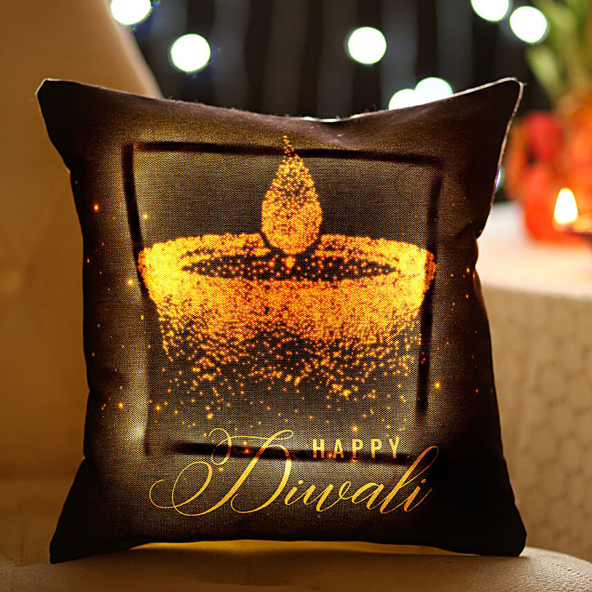 Diwali Diya LED Cushion