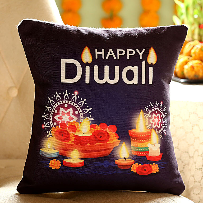 Happy Diwali Printed Cushion