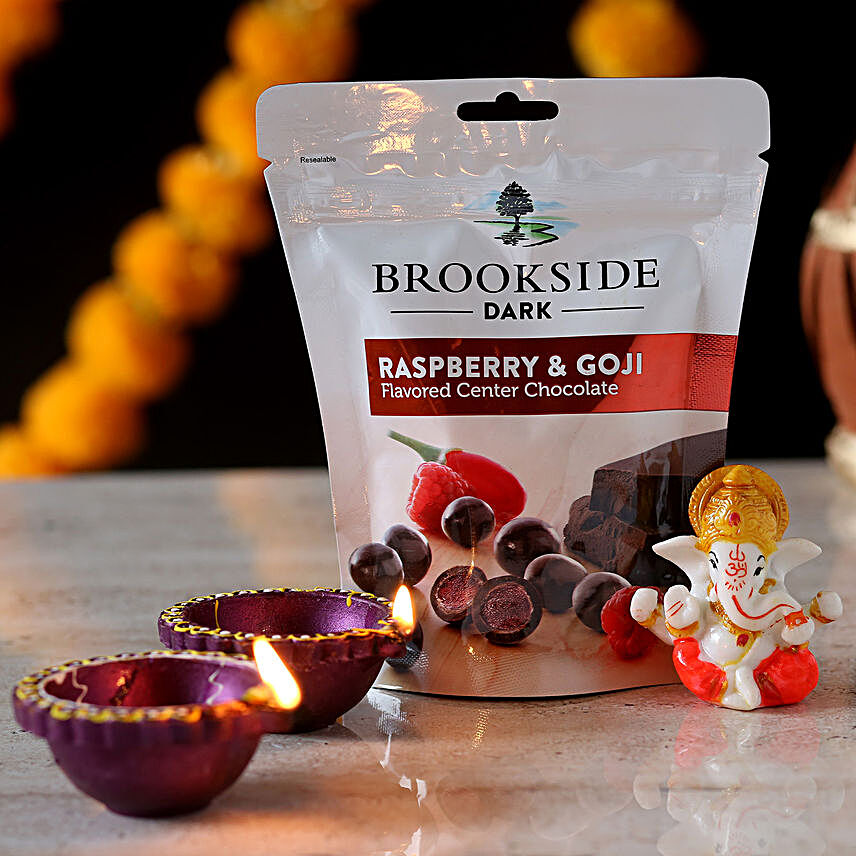 Lord Ganesha Idol & Brookside Chocolates