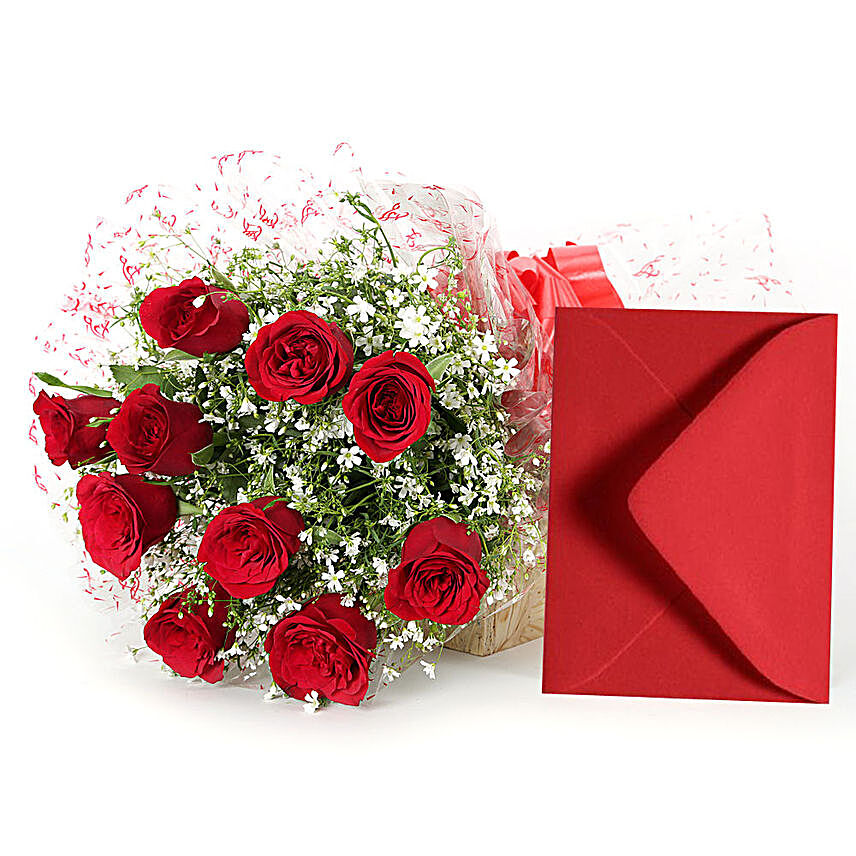 Red roses bouquet:Send Gifts to Dewas