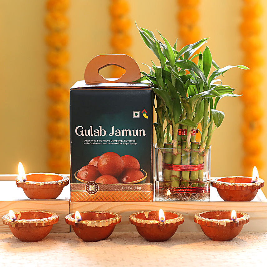 Gulab Jamun & 2 Layer Bamboo Plant