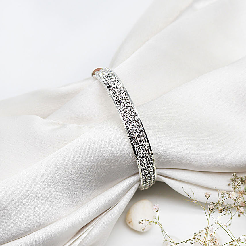 Stunning Rhinestone Silver Bracelet