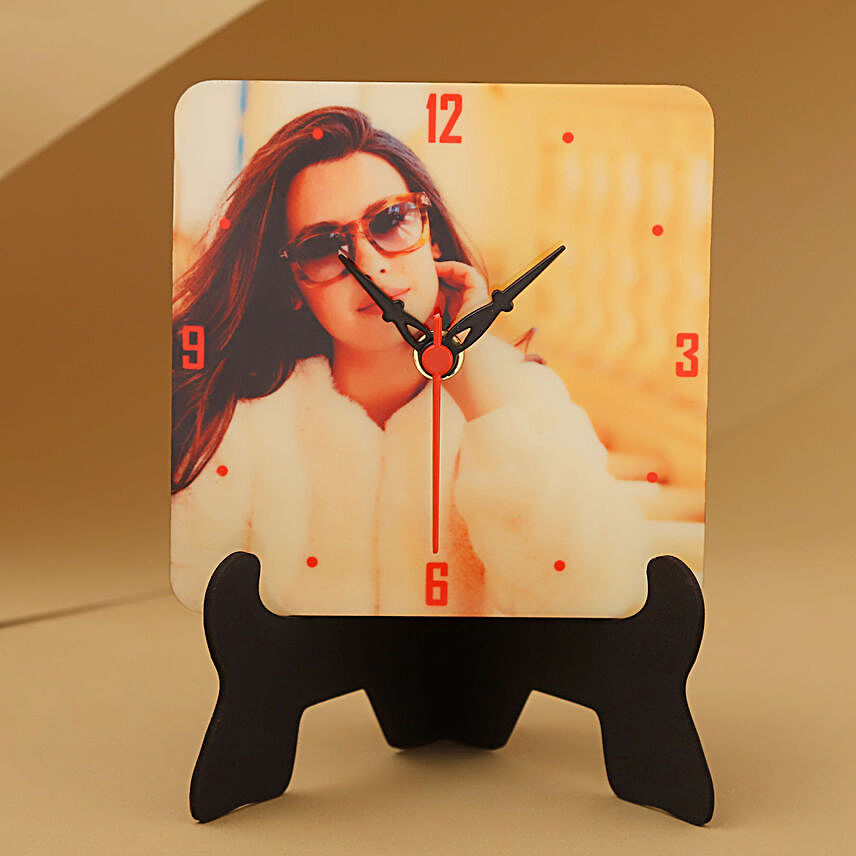 Online Personalised Table Clock For Her:Send Personalised Gifts For Sister