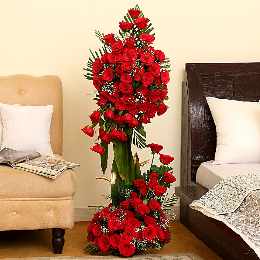 Long Live Love - Life size arrangement of 100 Red roses.