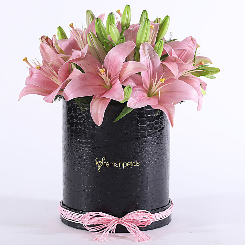 Pink Asiatic Lilies In FNP Signature Box