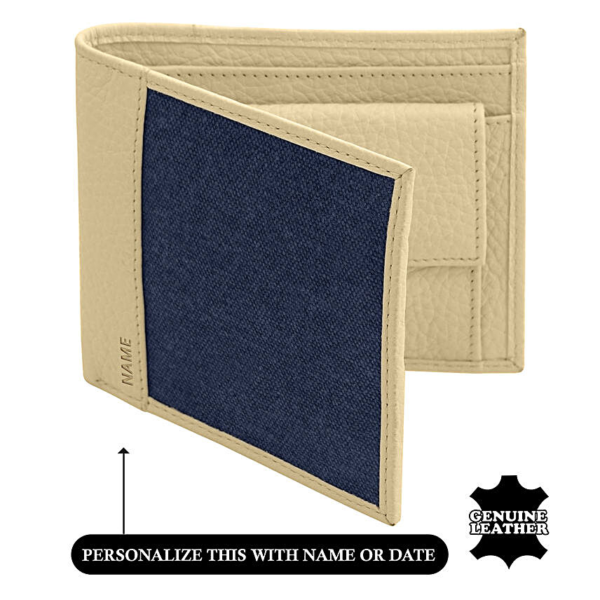 Men's Bi-Fold Blue & White Wallet
