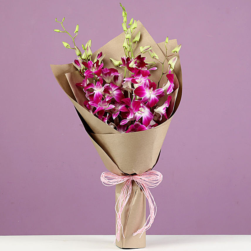 orchids bunch bouquet online:Purple Flowers