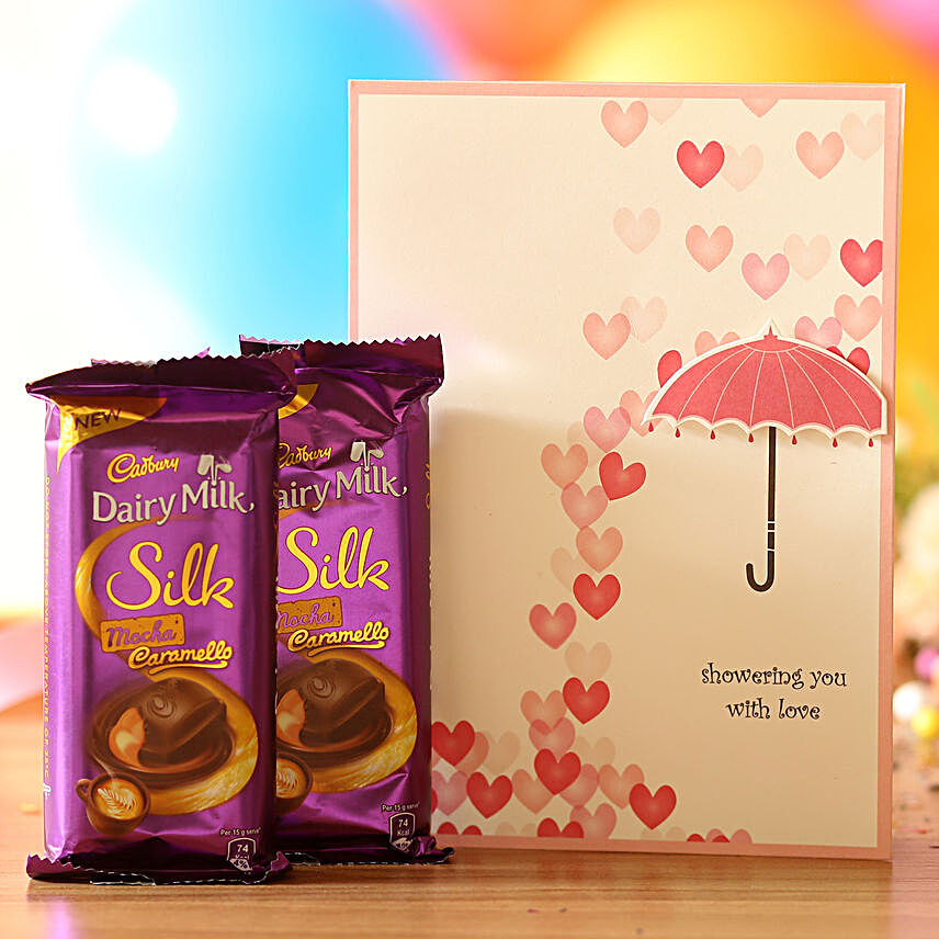 love message greeting with chocolate combo online:Send Cadbury Chocolates
