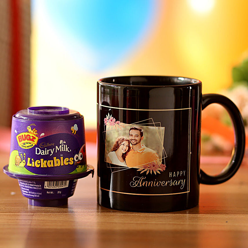 Personalised Anniversary Wishes Mug & Cadbury Lickables