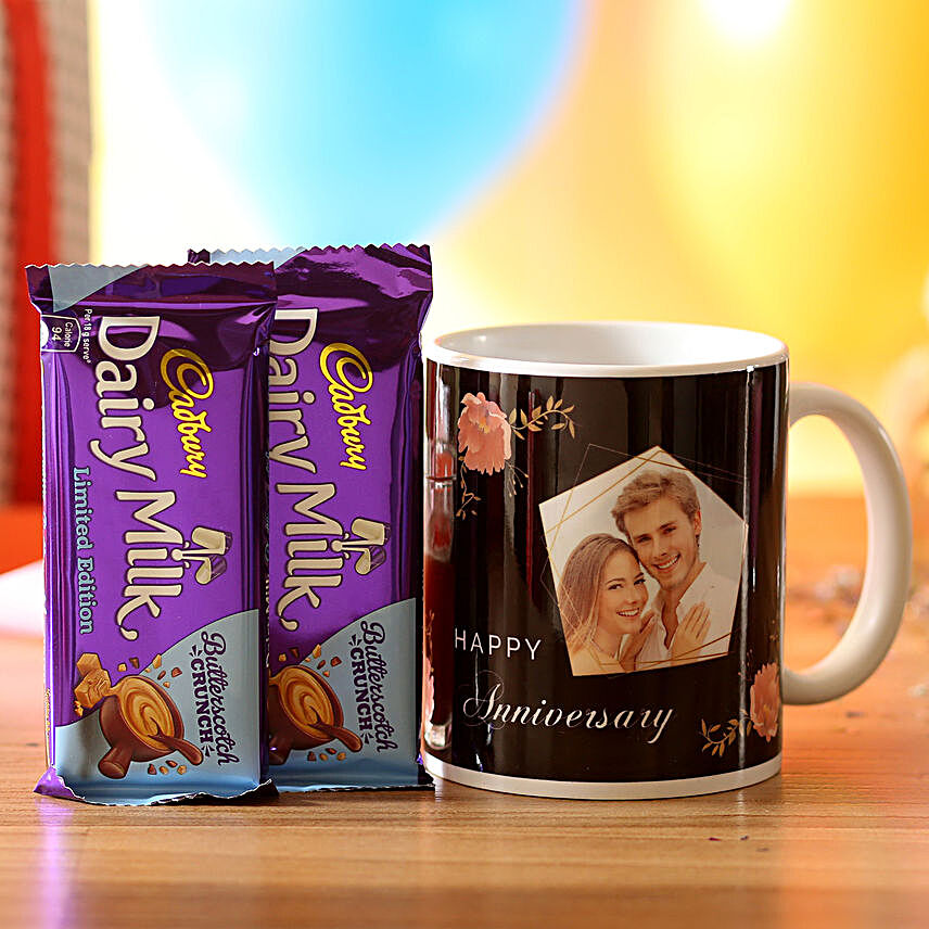 Personalised Anniversary Wishes Mug & Chocolates