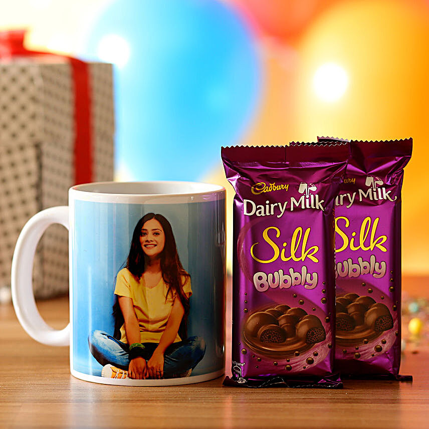 printed mug with chocolate online:Bhai Dooj Gifts For Sister