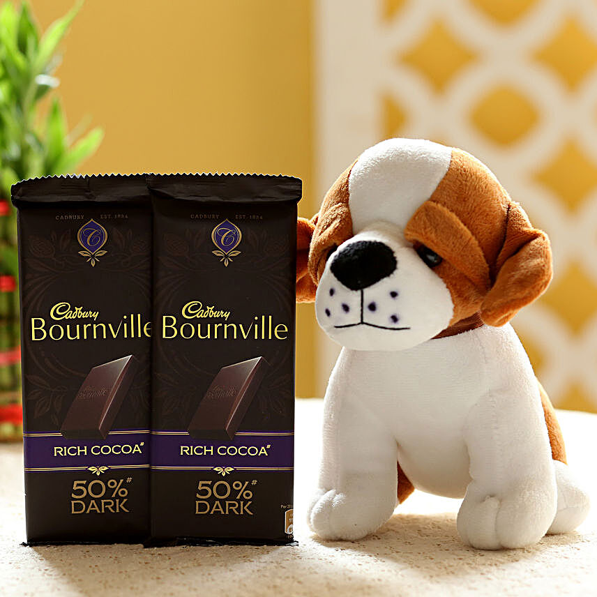 Adorable Dog Soft Toy & Bournville