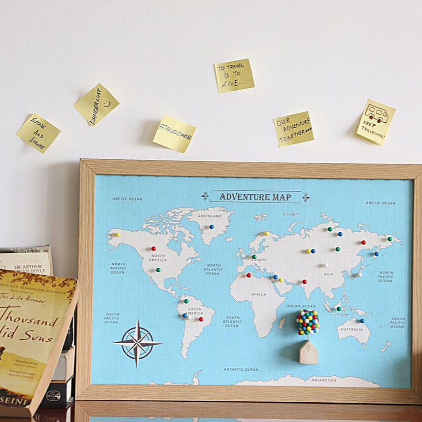 Bucket List Map Online Buy/Send World On My Bucket List Online- Ferns N Petals