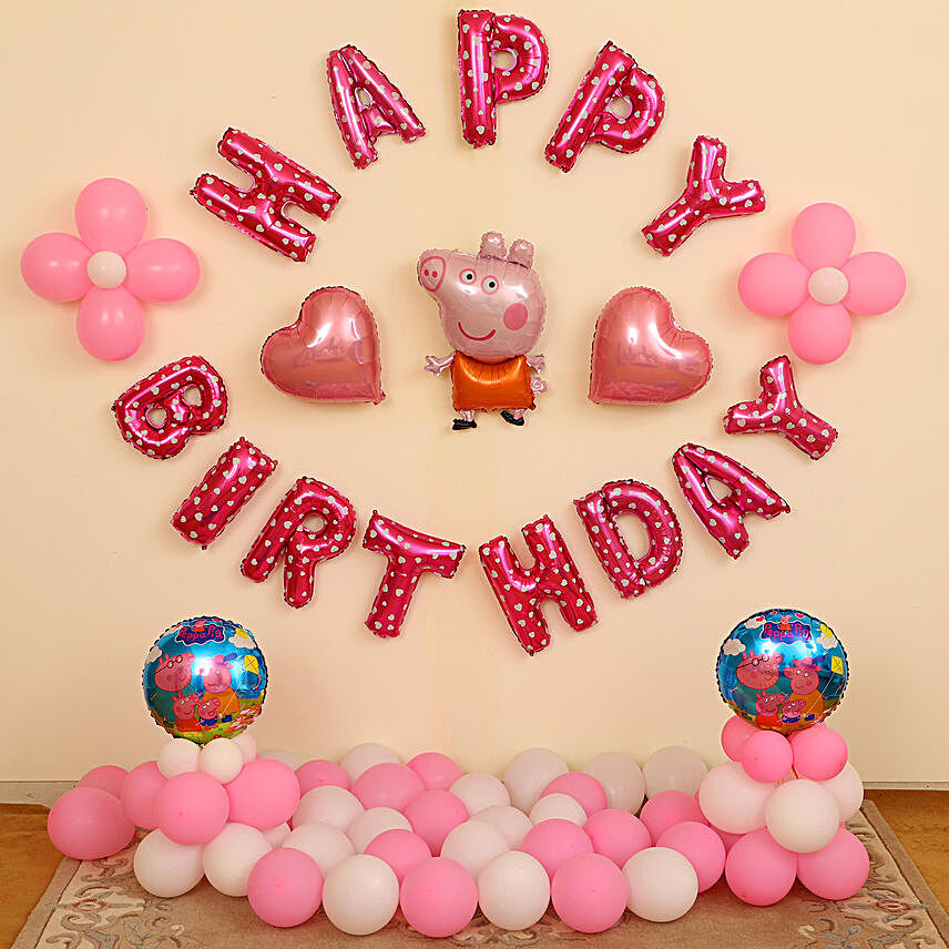 Peppa Pig Themed Birthday Balloon Décor