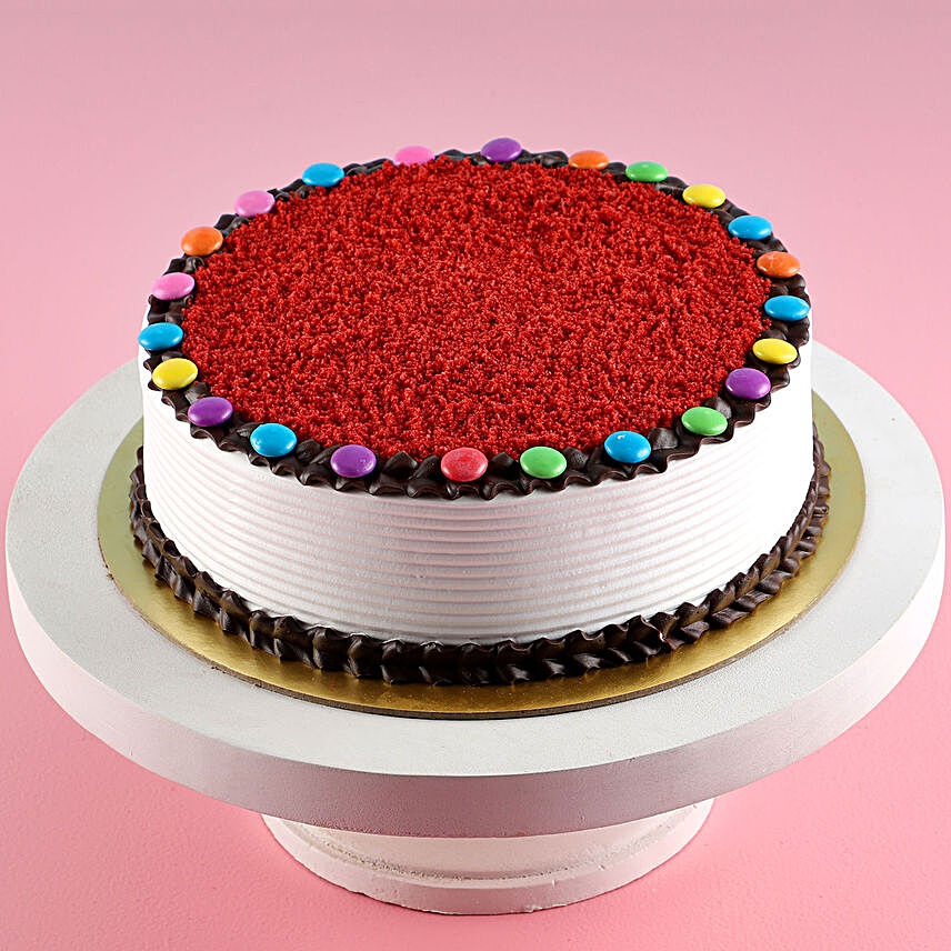 Online Red Velvet Gems Cake:Luscious Red Velvet Cakes