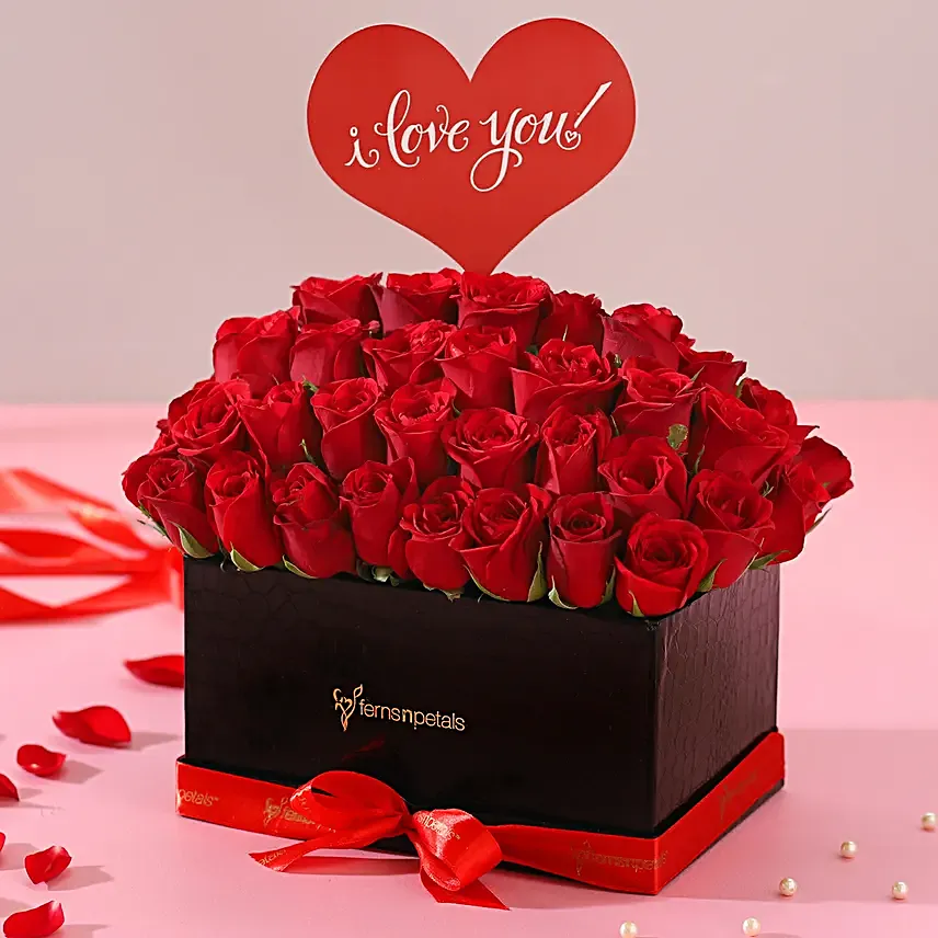 Red Roses Box Online For Her:Flowers In box