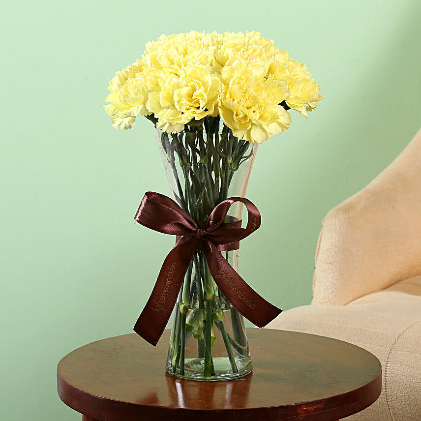 Online Yellow Carnation Vase