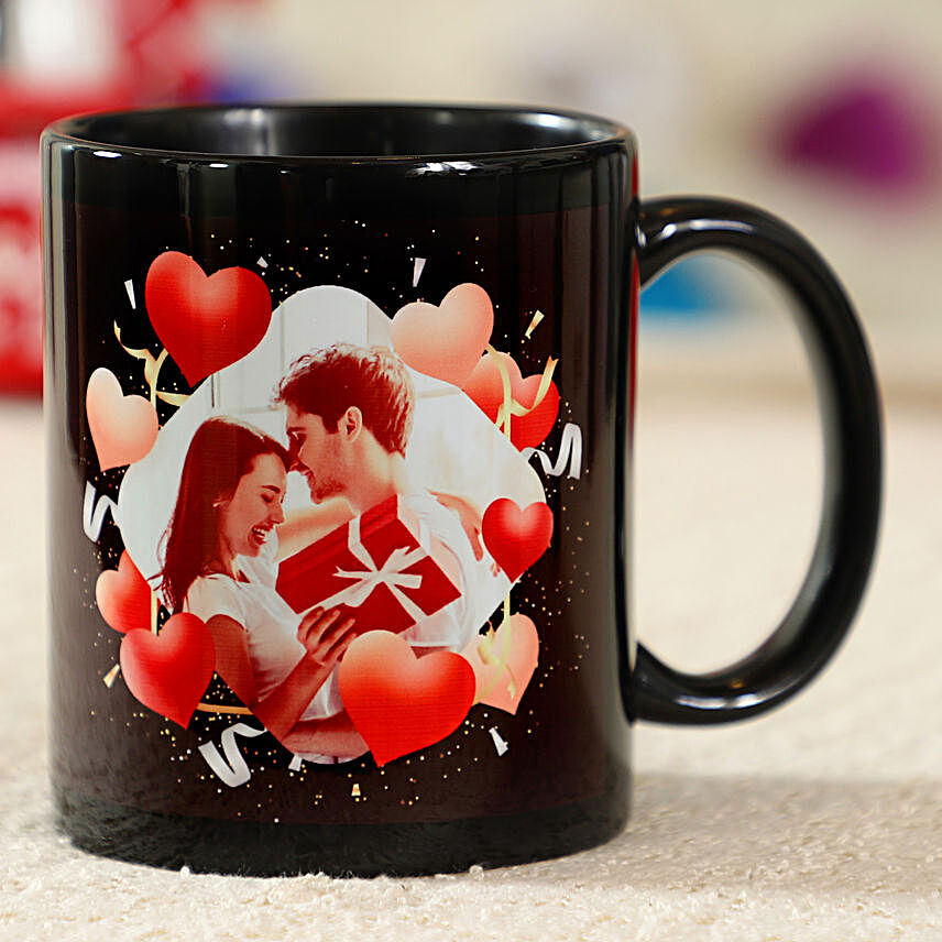 Deeply Romantic Black Personalised Mug