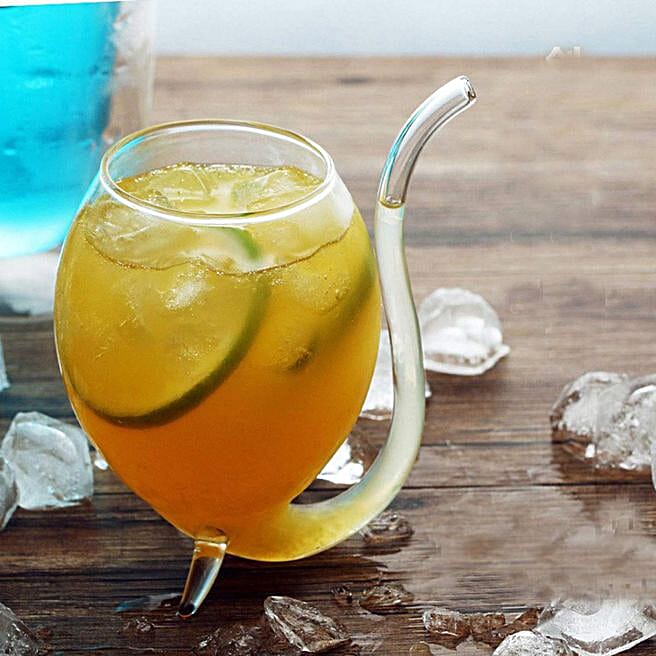 Buy/Send Classy Wine Glass With Built-in Straw Online- FNP