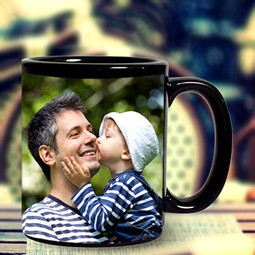 Personalised Black Ceramic Mug:Mugs for Fathers Day