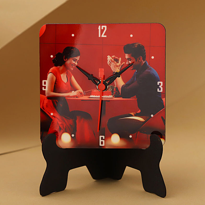 Personalised Table Clock For Couples:Personalised Valentine's Day Gifts