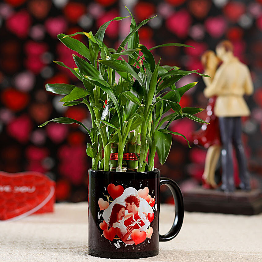 Lucky Bamboo In Love Personalised Mug