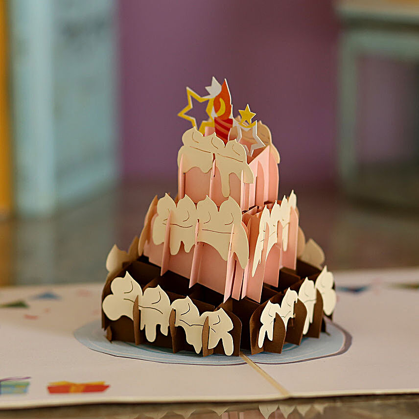 Birthday Cake Pop Up 3D Greeting Card