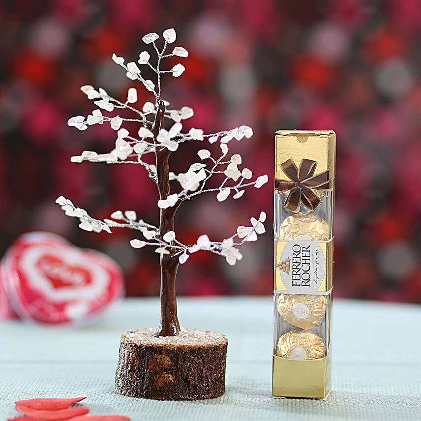 Rose Quartz Wish Tree & Ferrero Rocher