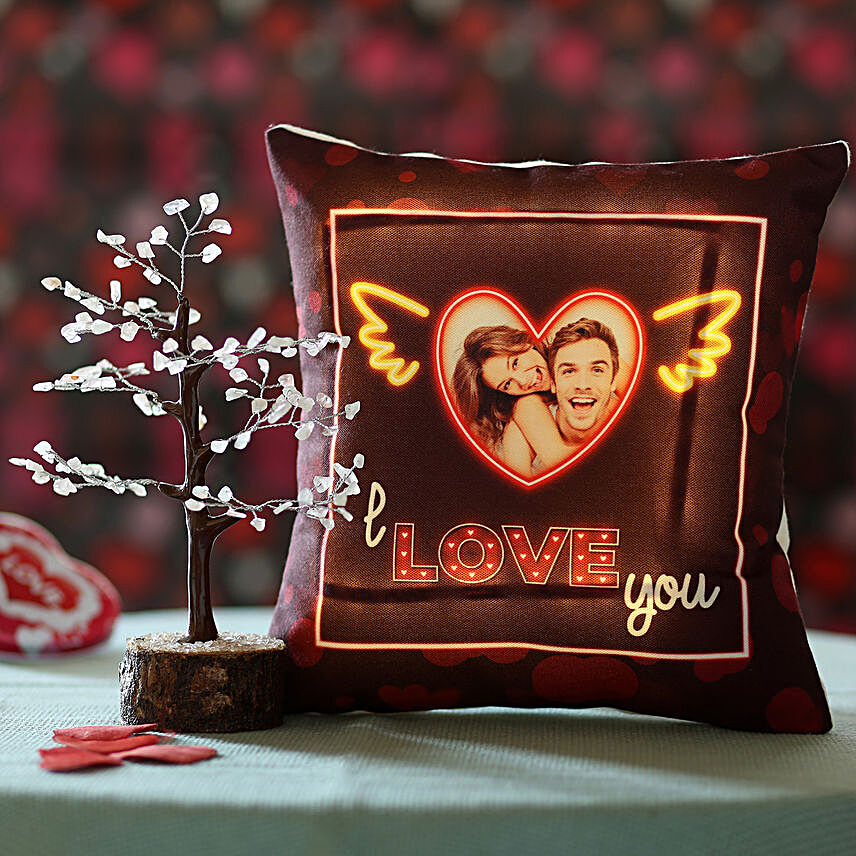 Rose Quartz Wish Tree Love Personalised Cushion