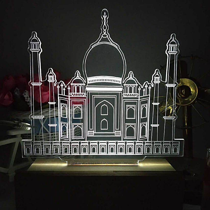 Personalised Taj Mahal LED Lamp- White