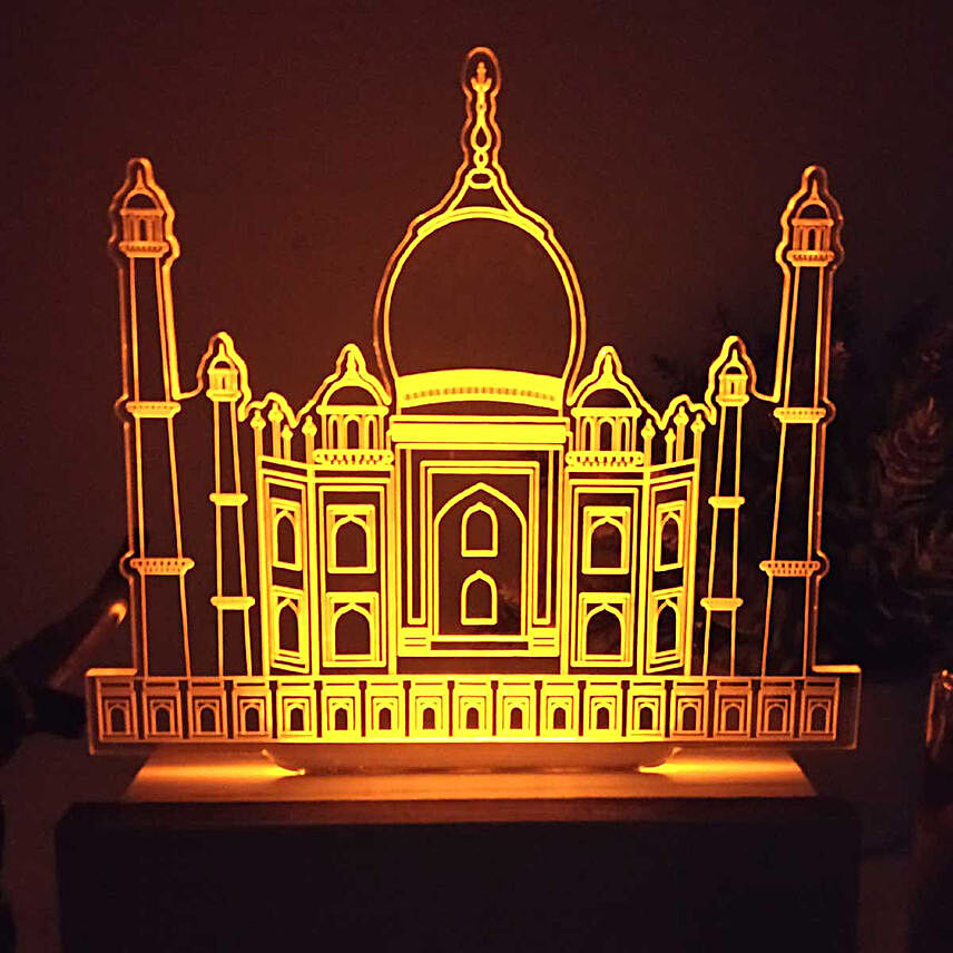 Personalised Taj Mahal LED Lamp- Yellow