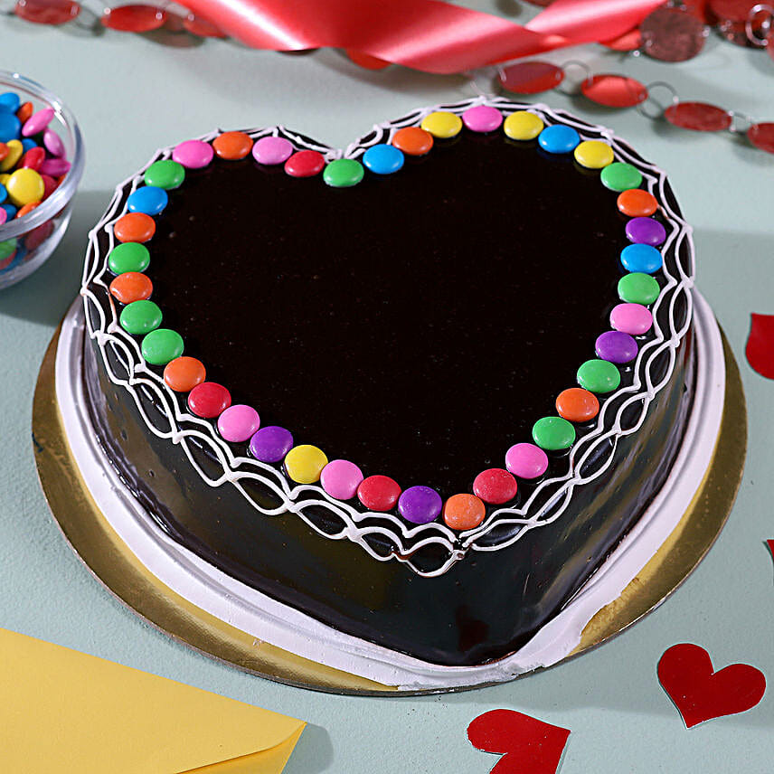 Buy Send Gems Decorated Heart Shaped Chocolate Cake 1 Kg Online Ferns N Petals Buy Send Gems Decorated Heart Shaped Chocolate Cake 1 Kg Online Ferns N Petals
