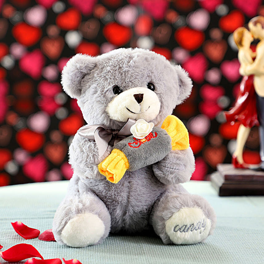 Love Toffee Grey Teddy Bear
