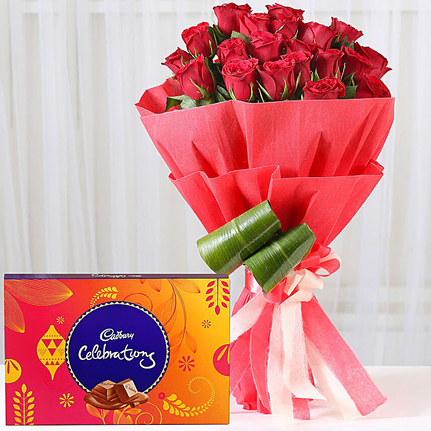 Romantic Red Roses Bouquet & Celebrations