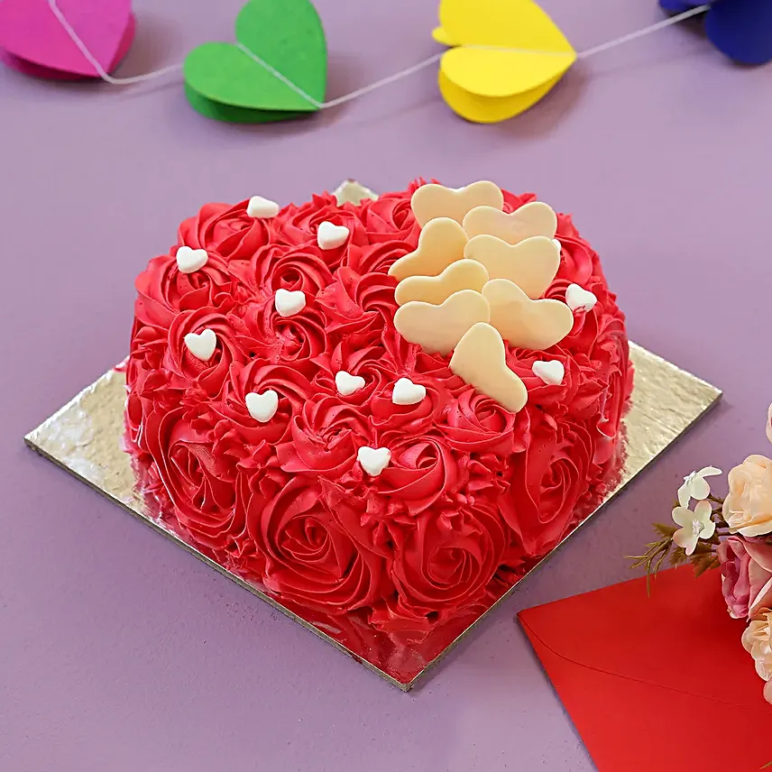 Heart Shaped Love Chocolate Cake- 1 Kg Eggless