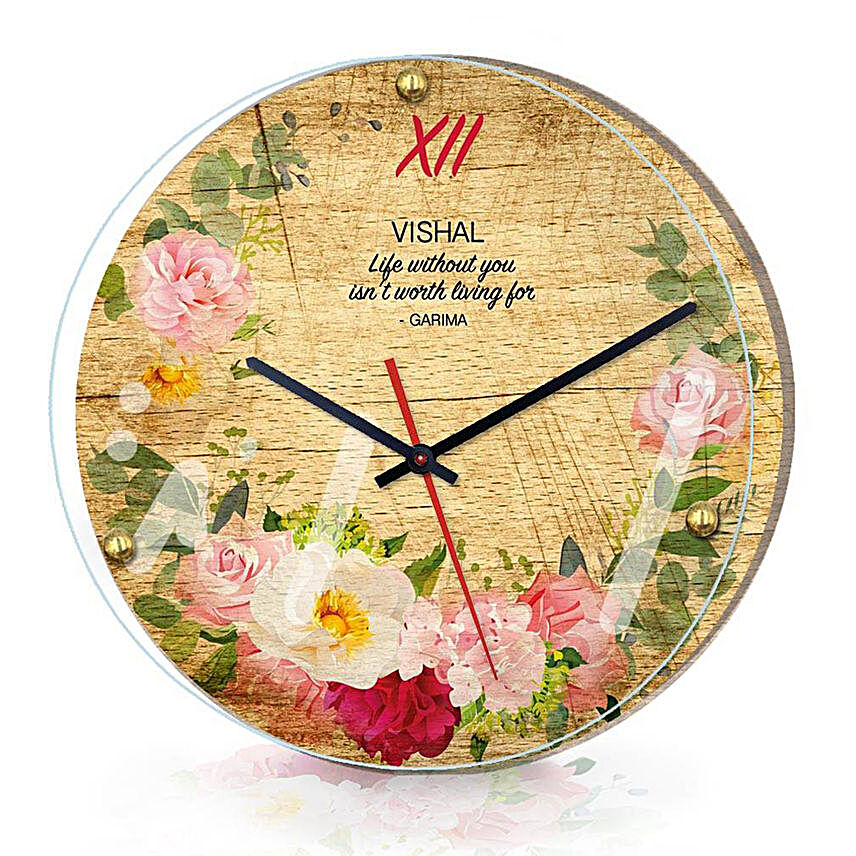 Personalised Floral Wall Clock