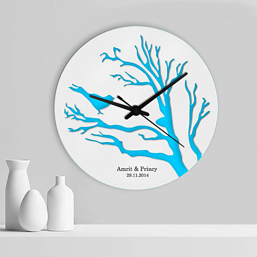 Personalised Tree Wall Clock For Couples