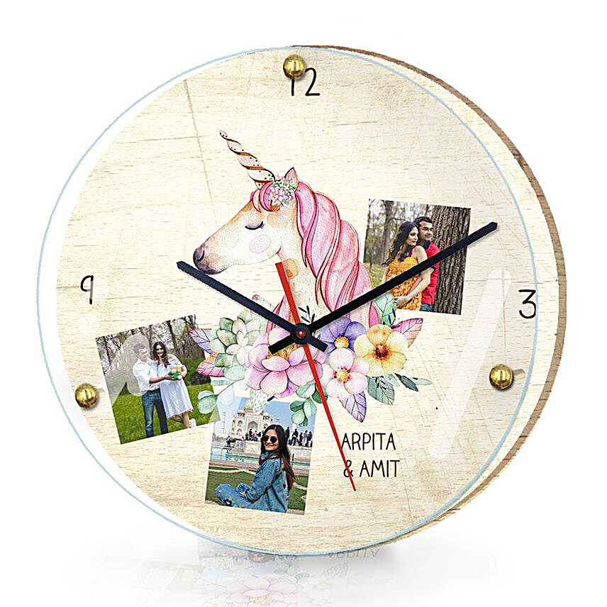 Personalised Unicorn Wall Clock