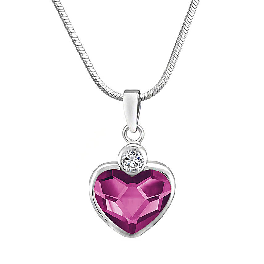 Red Heart Shaped Pendant With Chain