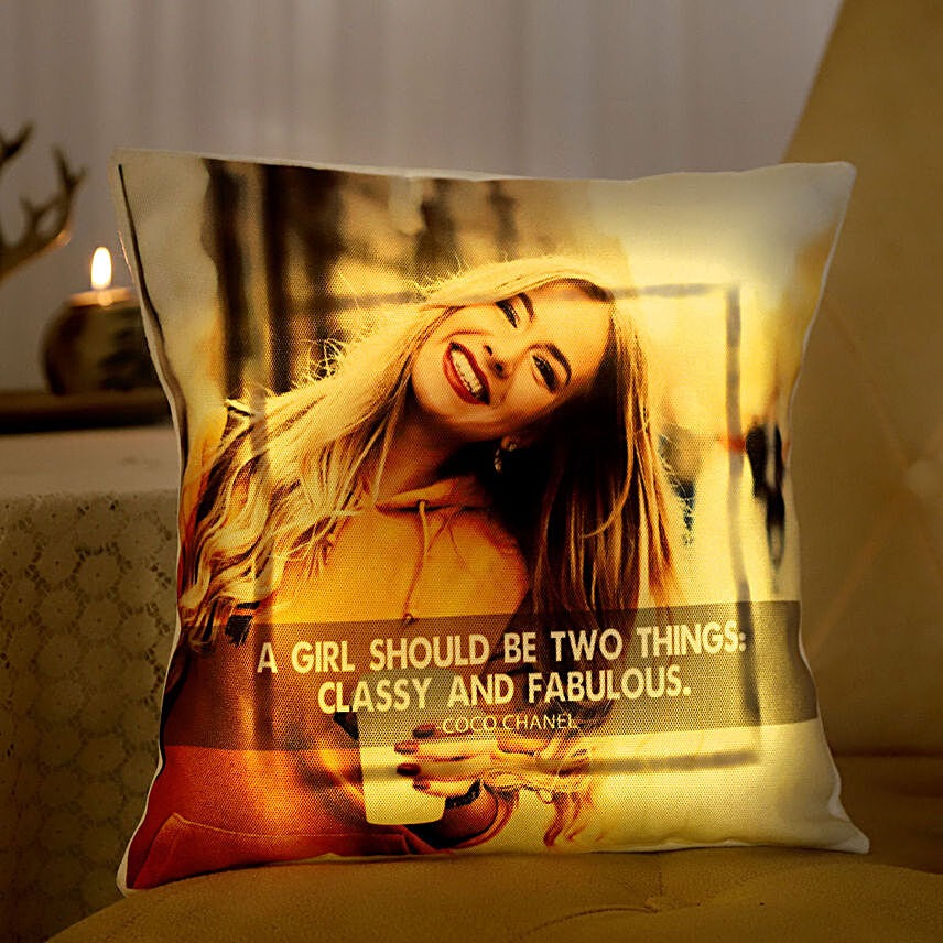 Personalised Classy LED Cushion For Her