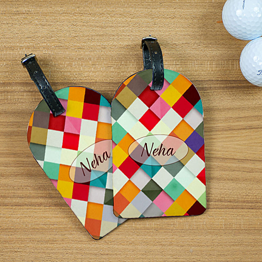 Designer Personalised Luggage Tag Set