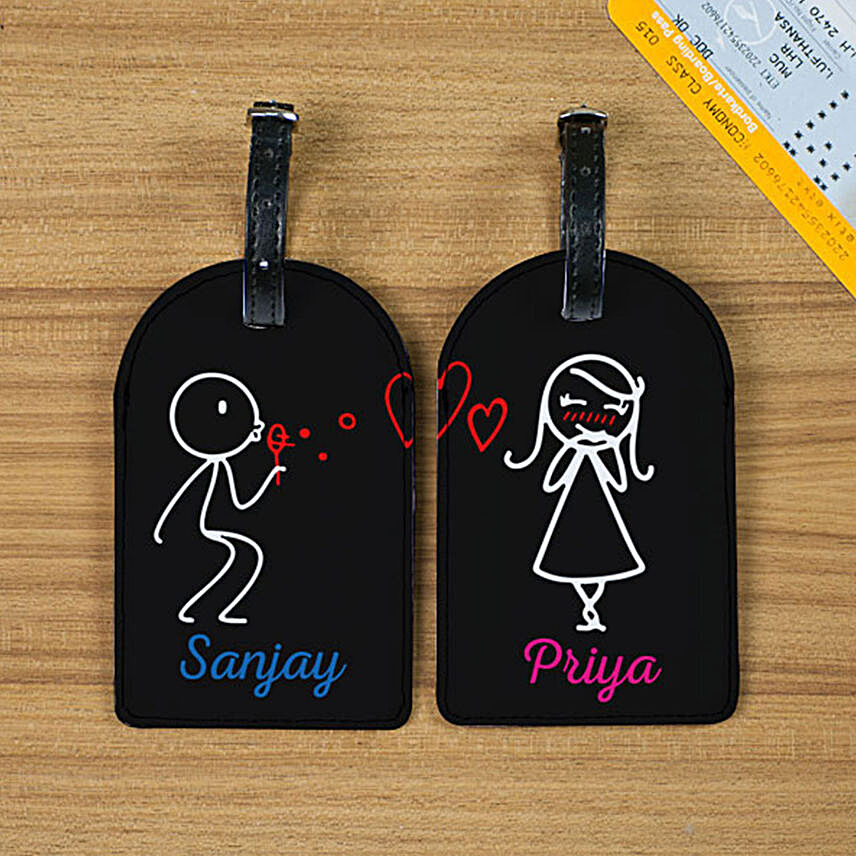 Personalised Luggage Tags for Couple