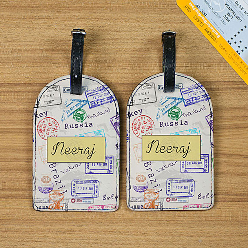 Personalised Travel The World Luggage Tags