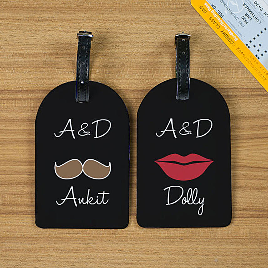Stylish Personalised Luggage Tags For Couple