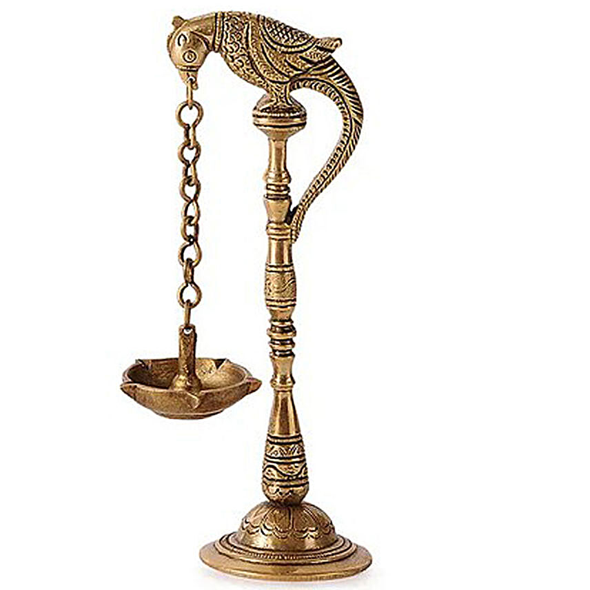 Brass Parrot Design Lamp