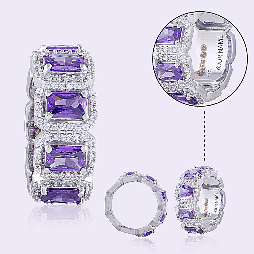 Personalised Purple Stone Ring