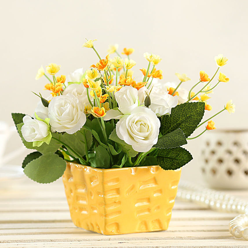 White & Yellow Artificial Flowers