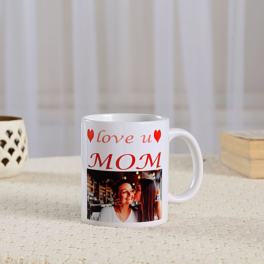 love you mom with photo printed coffee mug online:Mothers Day Personalised Mugs